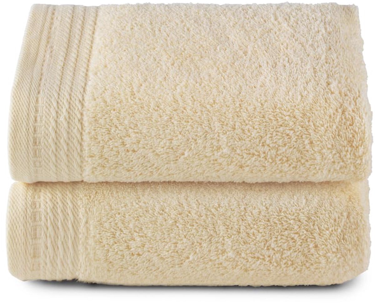 SnelShoppen - Top Towel Premium Grote Badhanddoeken 50x100 cm, 2 Handdoeken, 100% Katoen, 600 gram, Naturel, Luxe Badtextiel voor Thuis, Wellness, Vak