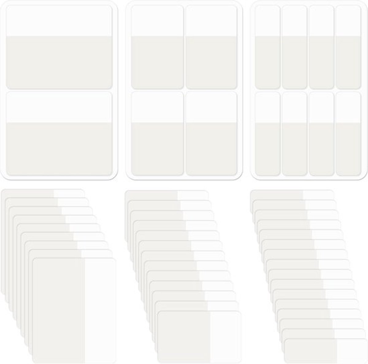 Pagina Markers 280 Stuks - Zelfklevende Strips - Indextabs - Bladwijzers - Plakstrips - Plastic - 5,2 x 4 cm - Index Tabs