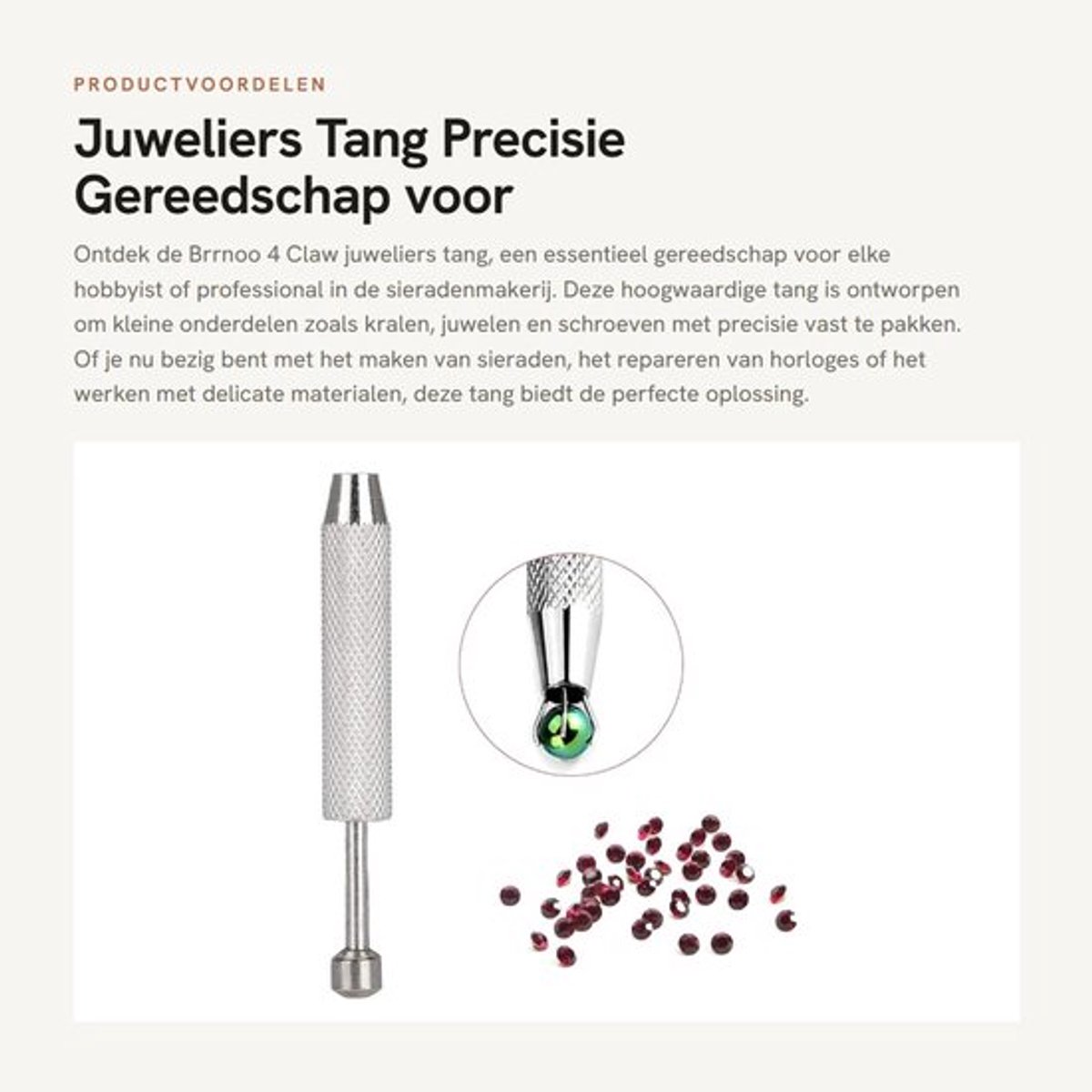 Juwelierspincet Hoogwaardige Roestvrij Stalen - Precisie Pincet - Pincet Set - Pincet voor Beading - Pincet voor Horloge Reparatie - Antislip Handgreep