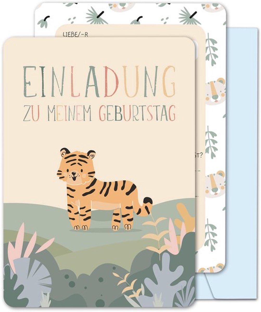 BIROYAL 13 uitnodigingskaarten voor kinderverjaardag met vormgegeven enveloppen, kleurrijke uitnodiging voor verjaardagsfeest, 105 x 148 mm verjaardagsuitnodigingen, feestuitnodigingen voor kinderen