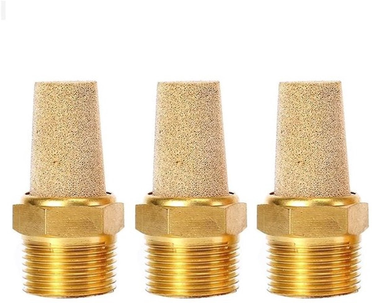 Dailygoods- Solenoïdeklep 3 Stuks - Volledig Koper - Geluidsonderdrukking - Pneumatisch Ventiel - Lange Kop - Robuuste Constructie - Pneumatische Klep
