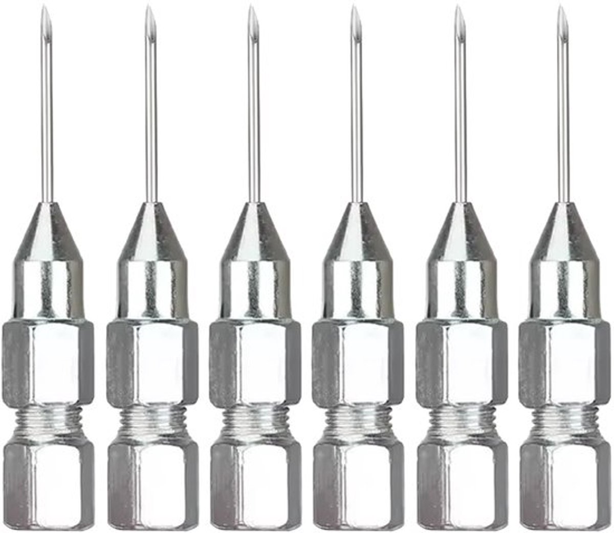 Naaldgrease Nippels - Precisie Vetgun Adapter - Voor Smalle Ruimtes - Set van 6 - Ideaal voor moeilijk bereikbare plekken - Gebruiksvrien...