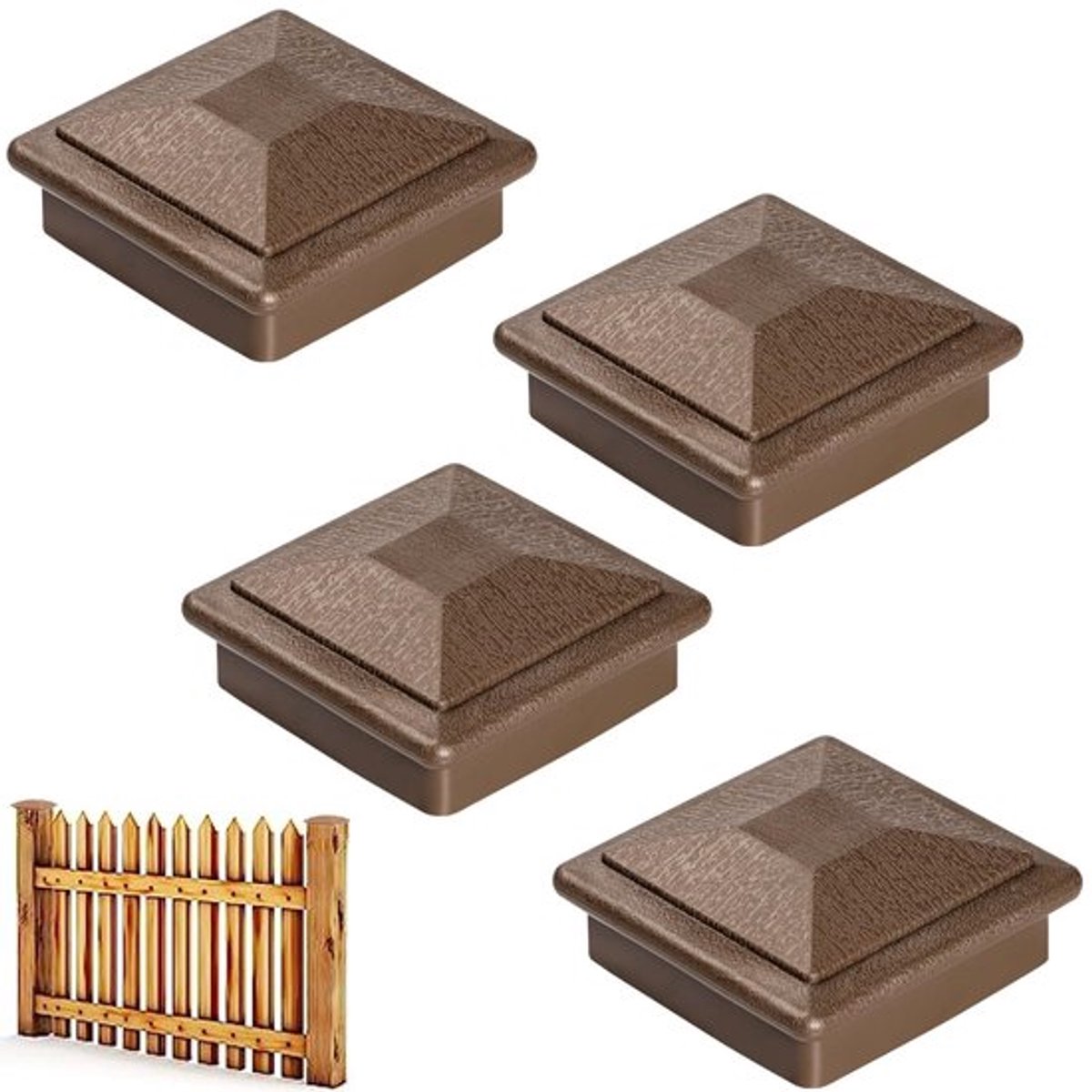 Pfostenkappen 4x4 - Duurzaam PP-materiaal - Afdekkappen voor Houten Palen - Weerbestendig - Eenvoudige Installatie - Decoratieve Paalkappen - Paaldoppen