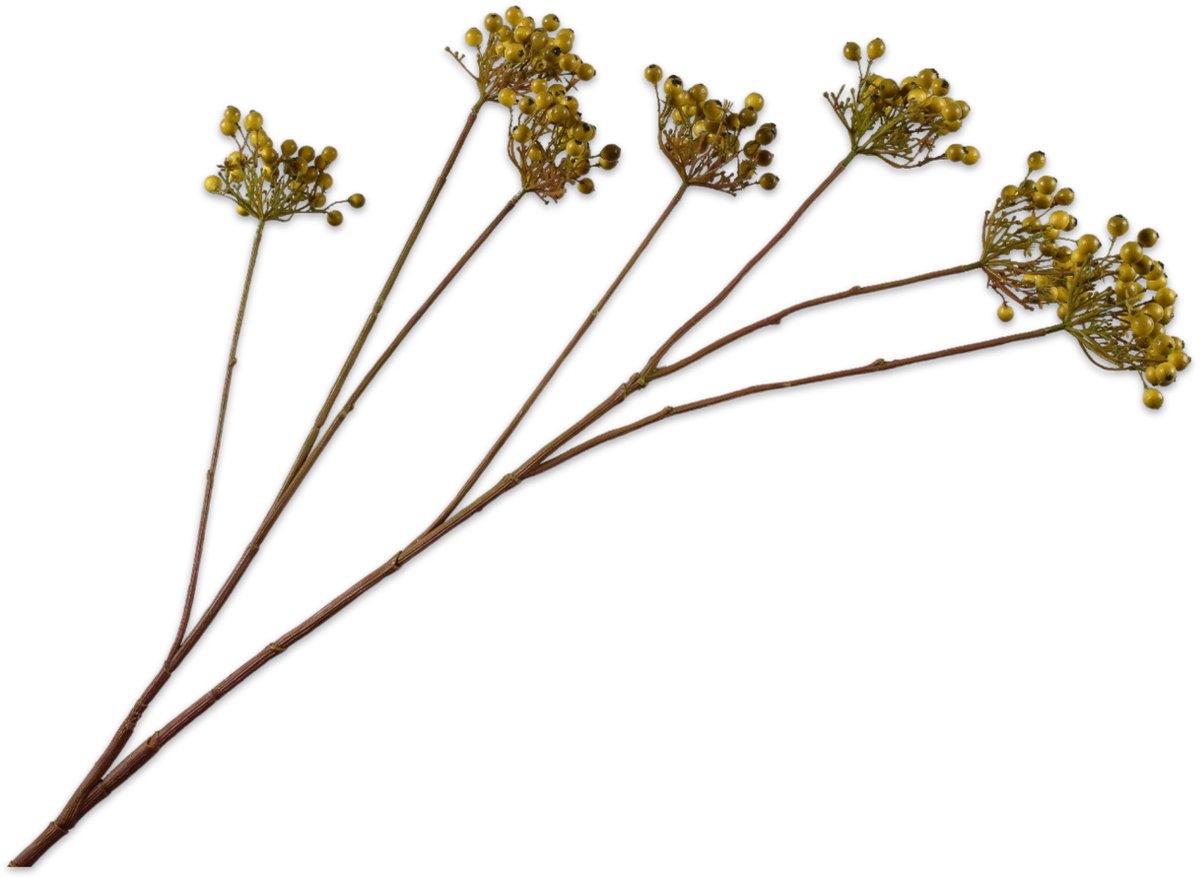 Silk-ka Kunstbloem-Zijden Bloem Bessentak Groen 106 cm