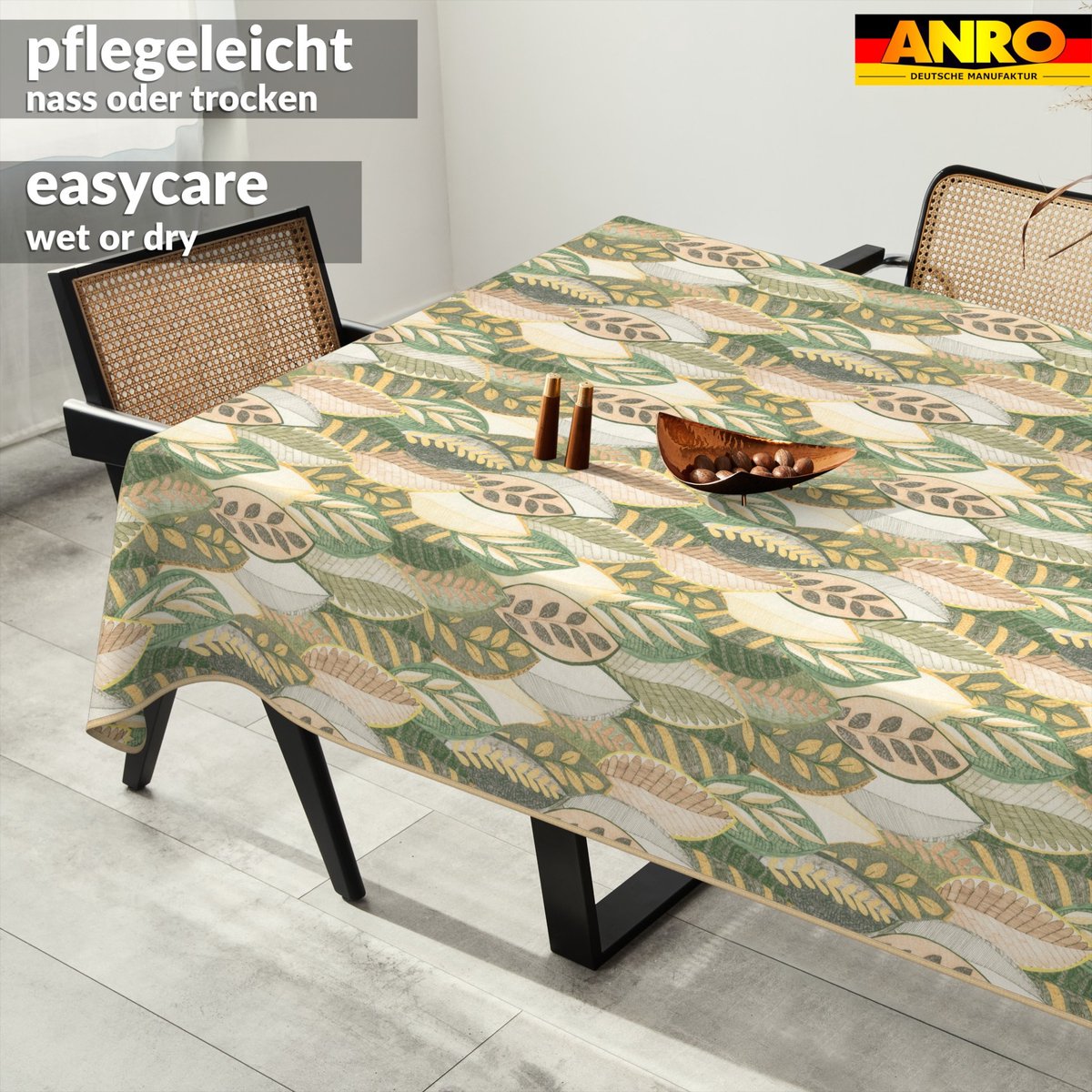 ANRO Tafelkleed Griekse ornamenten Beige 400x140cm Met sierband Afwasbaar Waterafstotend