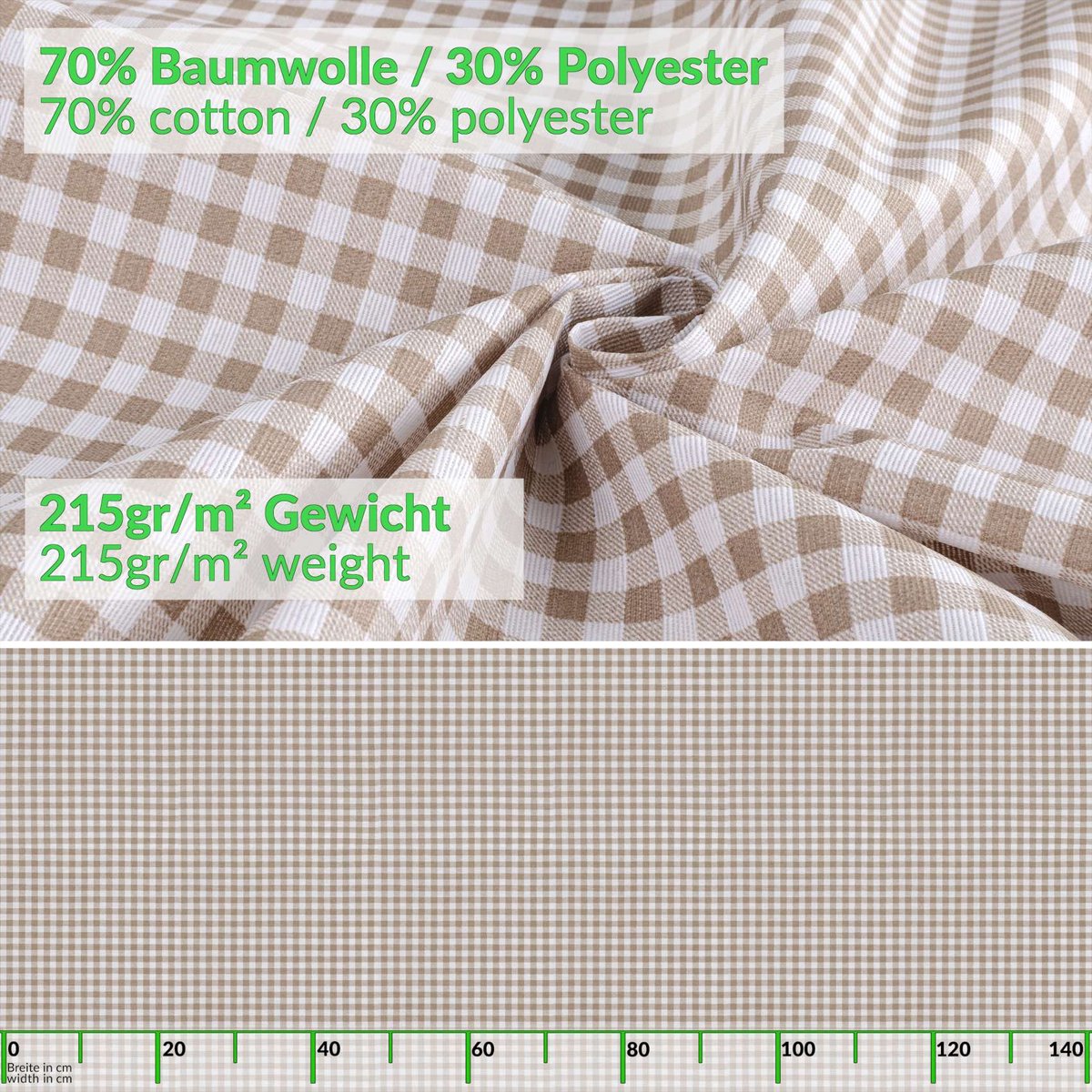 ANRO Tafelkleed Vichy ruit Grijs Ovaal 280x140cm Rechte rand Afwasbaar Waterafstotend