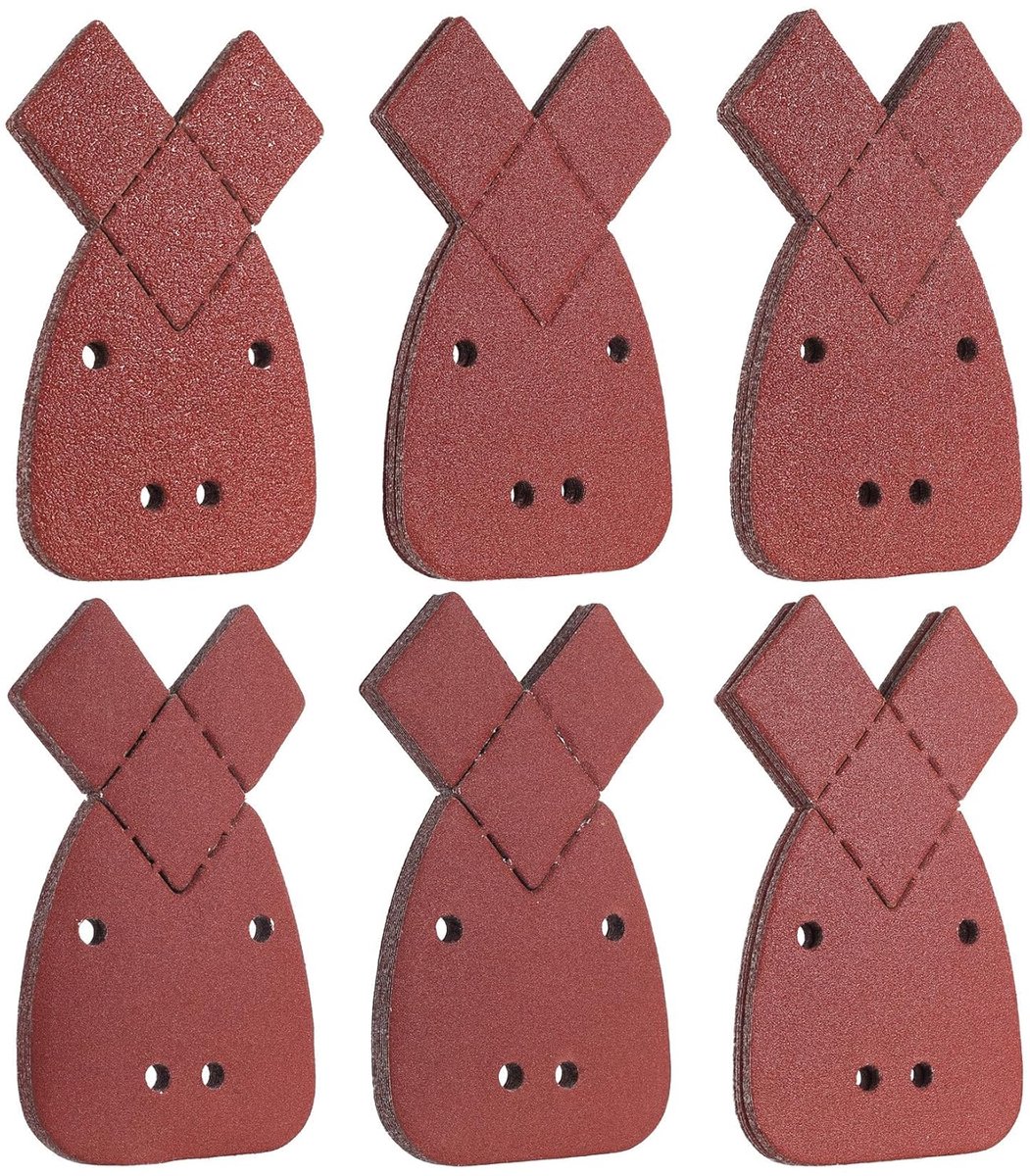 Thijox - 60 stuks Mouse Schuurpapier Klittenband voor Black and Decker - Korrelgrootte 40/60/80/120/180/240 - Driehoekig Schuurblad voor Detail Palm S