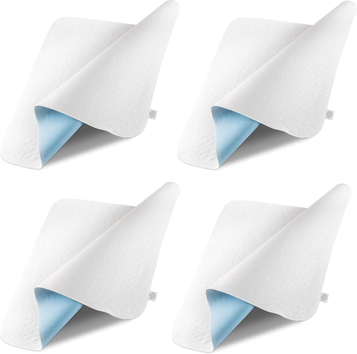 Thijox - Waterdichte Bedonderlegger 75x90 cm Set van 4 OEKO-TEX | Wasbare Incontinentie Onderlegger voor Baby, Volwassenen & Senioren | Absorptie 2400