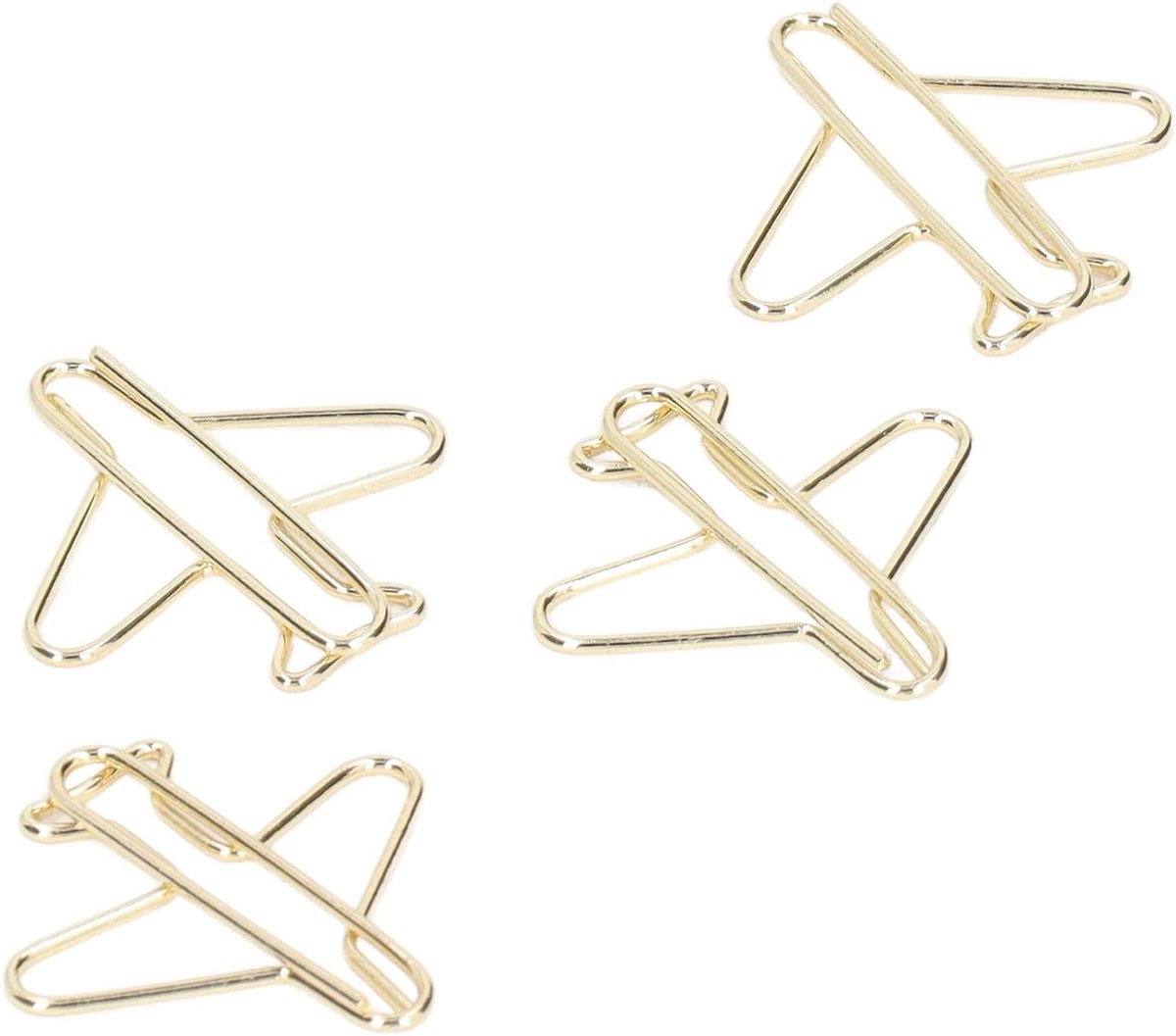Thijox - Metalen Vliegtuig Paperclips 100 Stuks - Gouden Elektroplating - Schattige Vliegtuigvormige Clips voor Kantoor, Thuis, School en Cadeaus