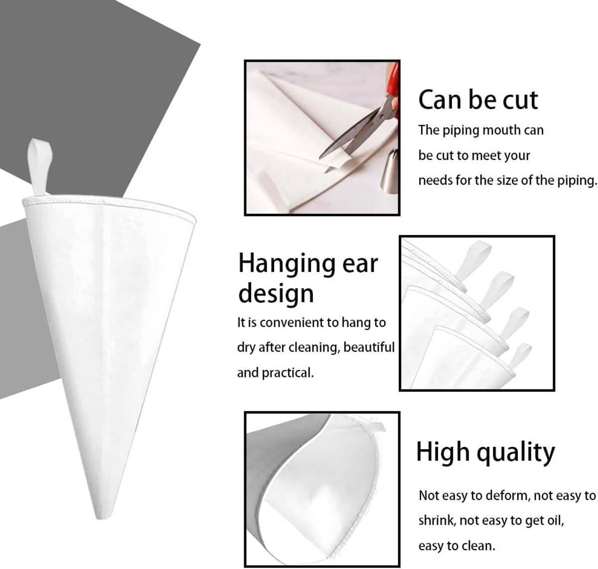 Thijox - 4 Stuks Professionele Herbruikbare Spuitzakken 45/40/35/30 cm Katoenen Spuitzakken voor Taart Decoratie, Koekjes, Cupcakes, Feestelijke Geleg