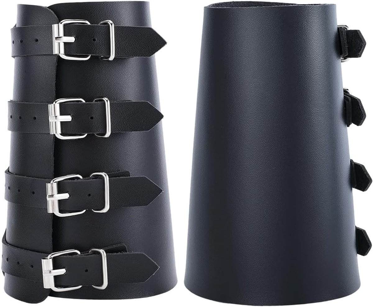 Medieval PU Lederen Armrails met Gesp - Viking Handschoen Armband en Renaissance Arm Bescherming voor Mannen en Vrouwen - Perfect voor LARP en Cosplay