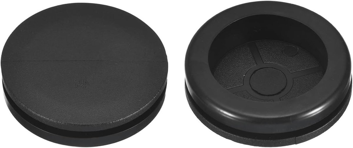 4 stuks rubberen kabels 1-6/8 "(45 mm) boorgat, 1-2/4 "(38 mm) enkelzijdige plug ring pakkingen voor kabelbescherming, snoerbeveiliging en apparaten, zwart