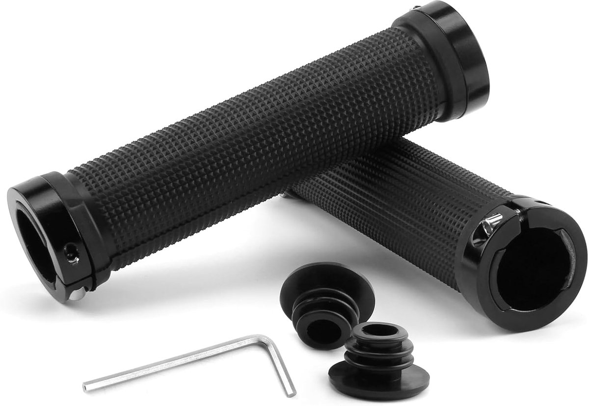 Non-slip bicycle handlebar grips with aluminium closure, compatible with 20 - ShopVlot