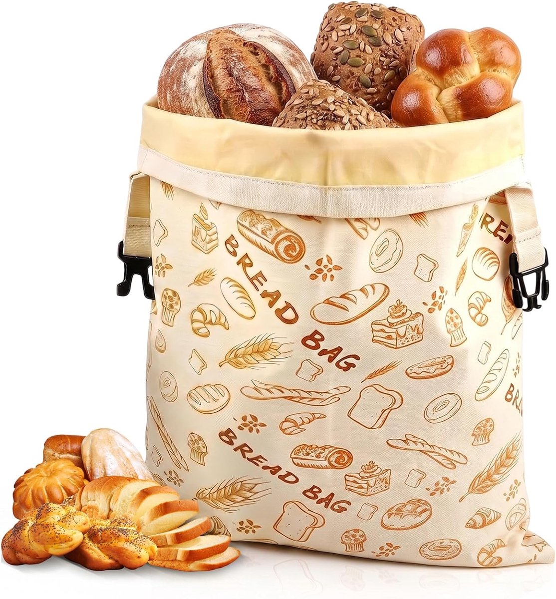 Bijenwas broodzak, 43 x 33 cm, broodzak, bijenwas, bijenwaszak voor brood, bakwaren - ShopVlot