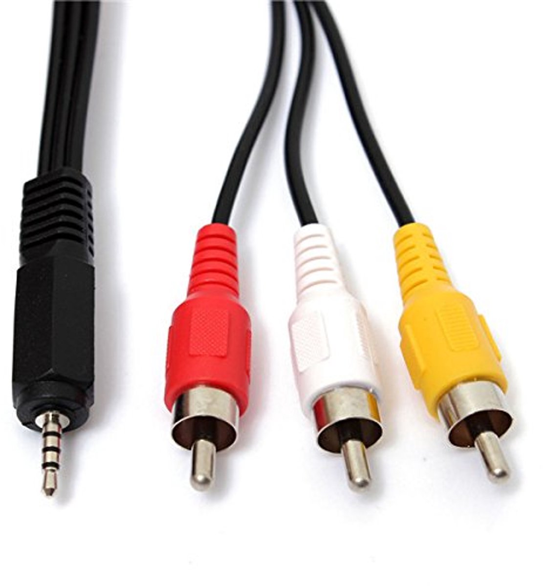 5 Feet / 1.5m 2.5mm Jack Plug to 3 RCA Male Phono Audio Video AV Out Cable - ShopVlot