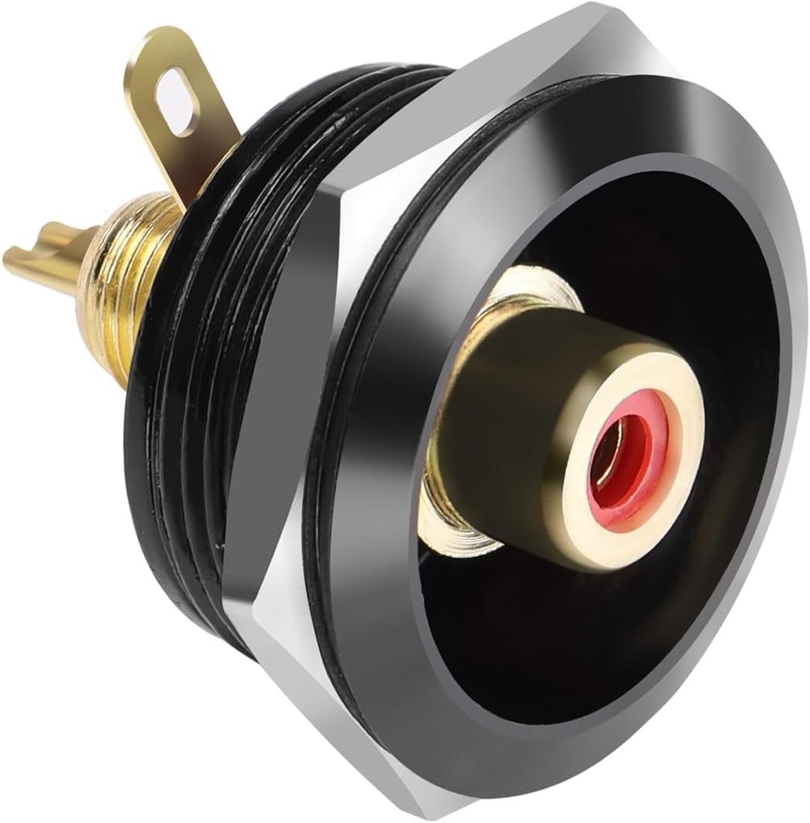 QIANRENON Gold Plated RCA Threaded Fixed Mounting Solder Connection Bus for Audio AV Adapter Components, Recessed - ShopVlot