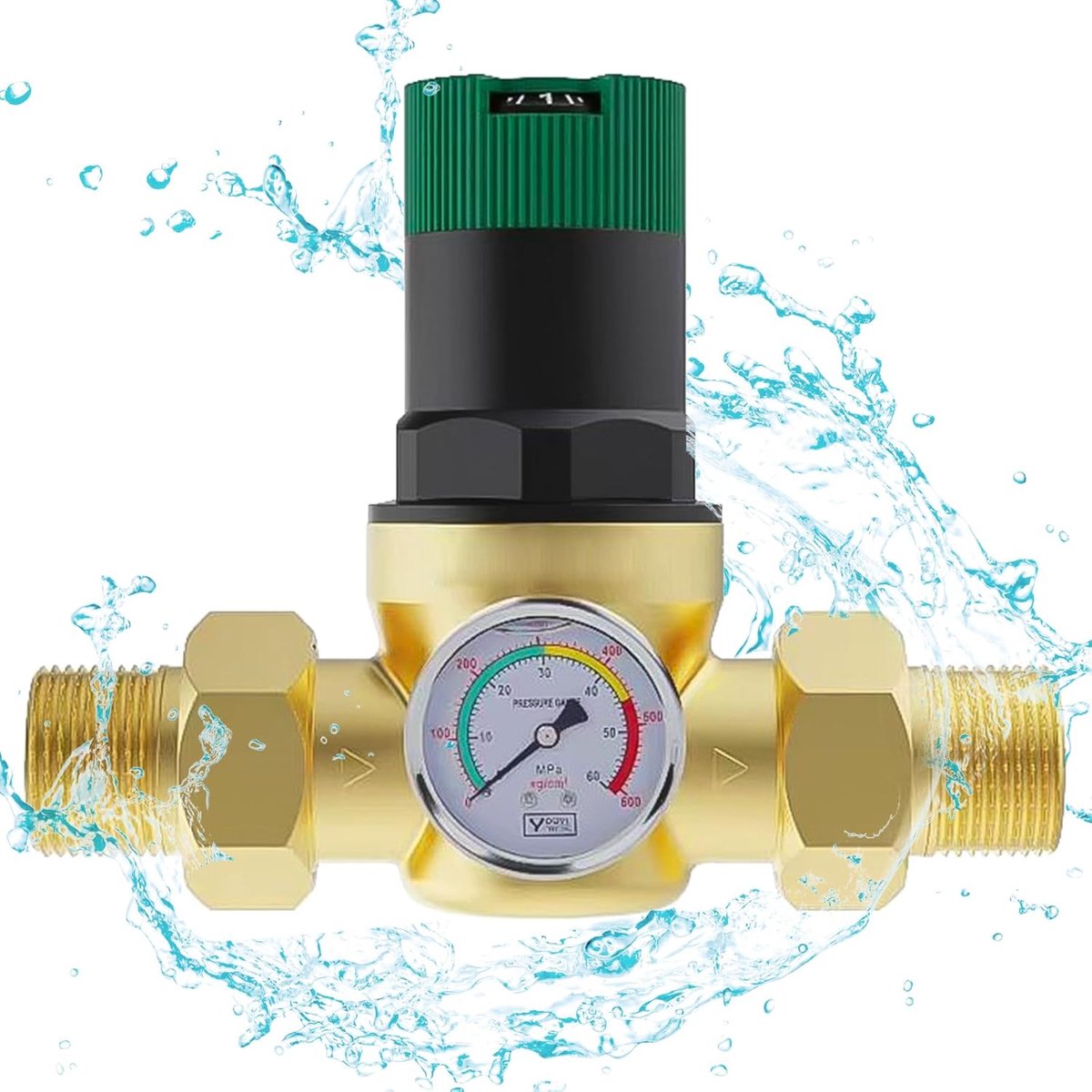 Water pressure regulator 1/2 inch, pressure pressure regulator, water pressure regulator for regulating water pressure - ShopVlot