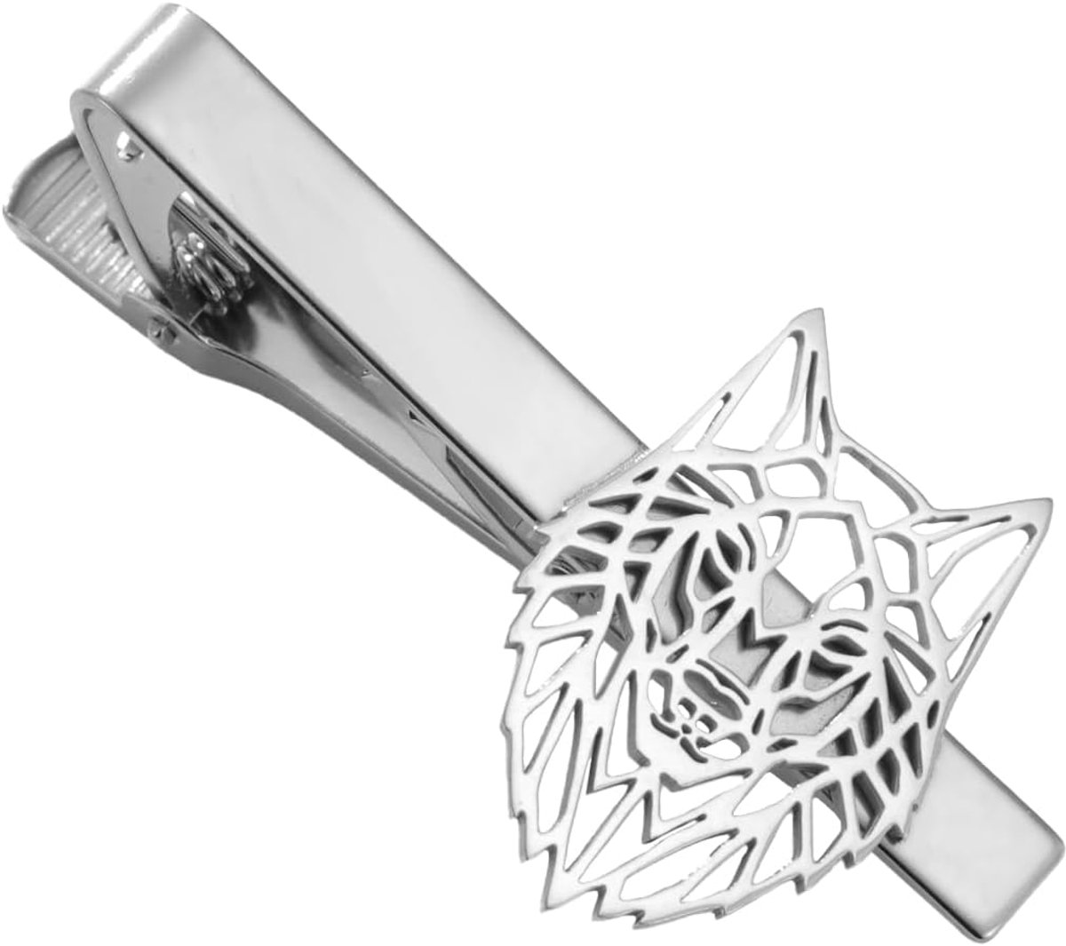 Dreamtimes Wolfskop Tie Clip Vikinger Wolf Collar Clips for Men, Stainless Steel Tie Clip Tie Closure Scandinavian - ShopVlot