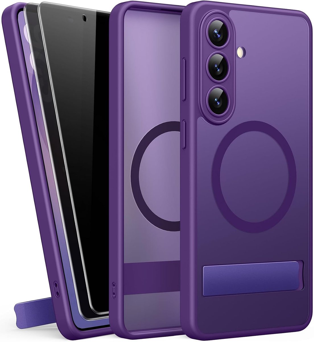 für S26 Plus Hülle mit Privacy Screen Protector, Durk Purple - ShopVlot