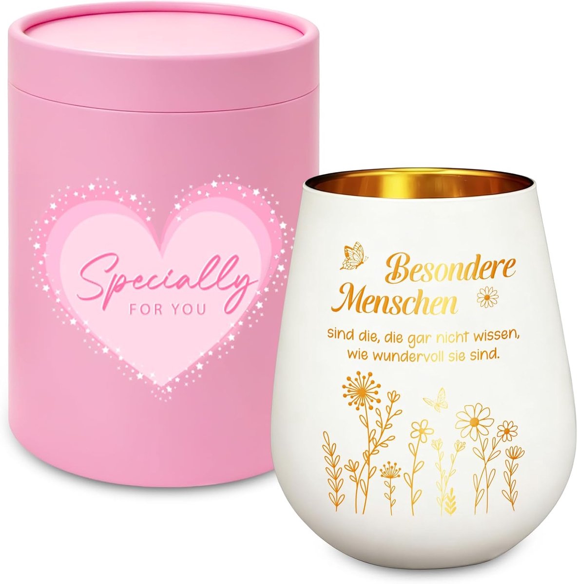 Windlicht glas met geschenkdoos, cadeau voor vriendin, uniek verjaardagscadeau voor vrouwen, praktische cadeaus voor - ShopVlot