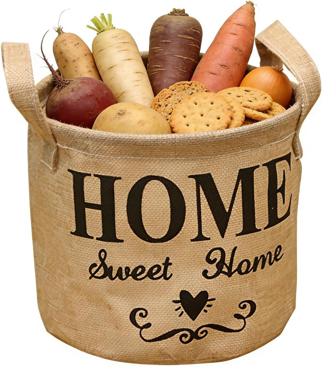 Moderne broodmand van stof met het opschrift "Dolce Casa", mand voor brood, housewarming cadeau voor huis of woning - ShopVlot