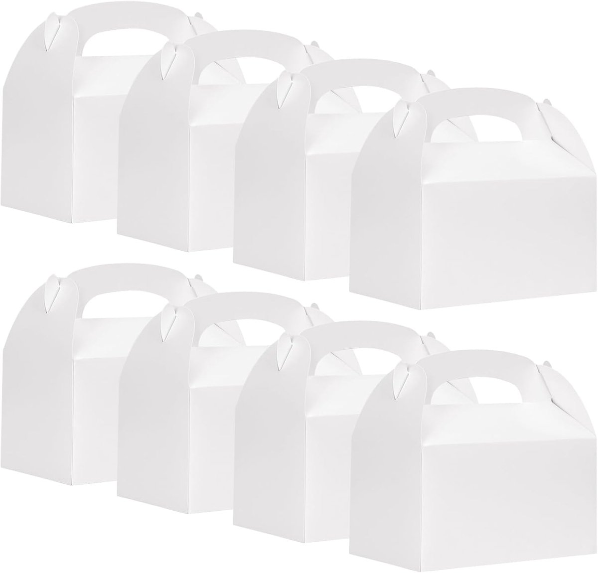 SDBYING 30 stuks witte geschenkdozen, 16 x 9 x 8,6 cm, feestgeschenkdoos met deksel en handvat, opvouwbare - ShopVlot
