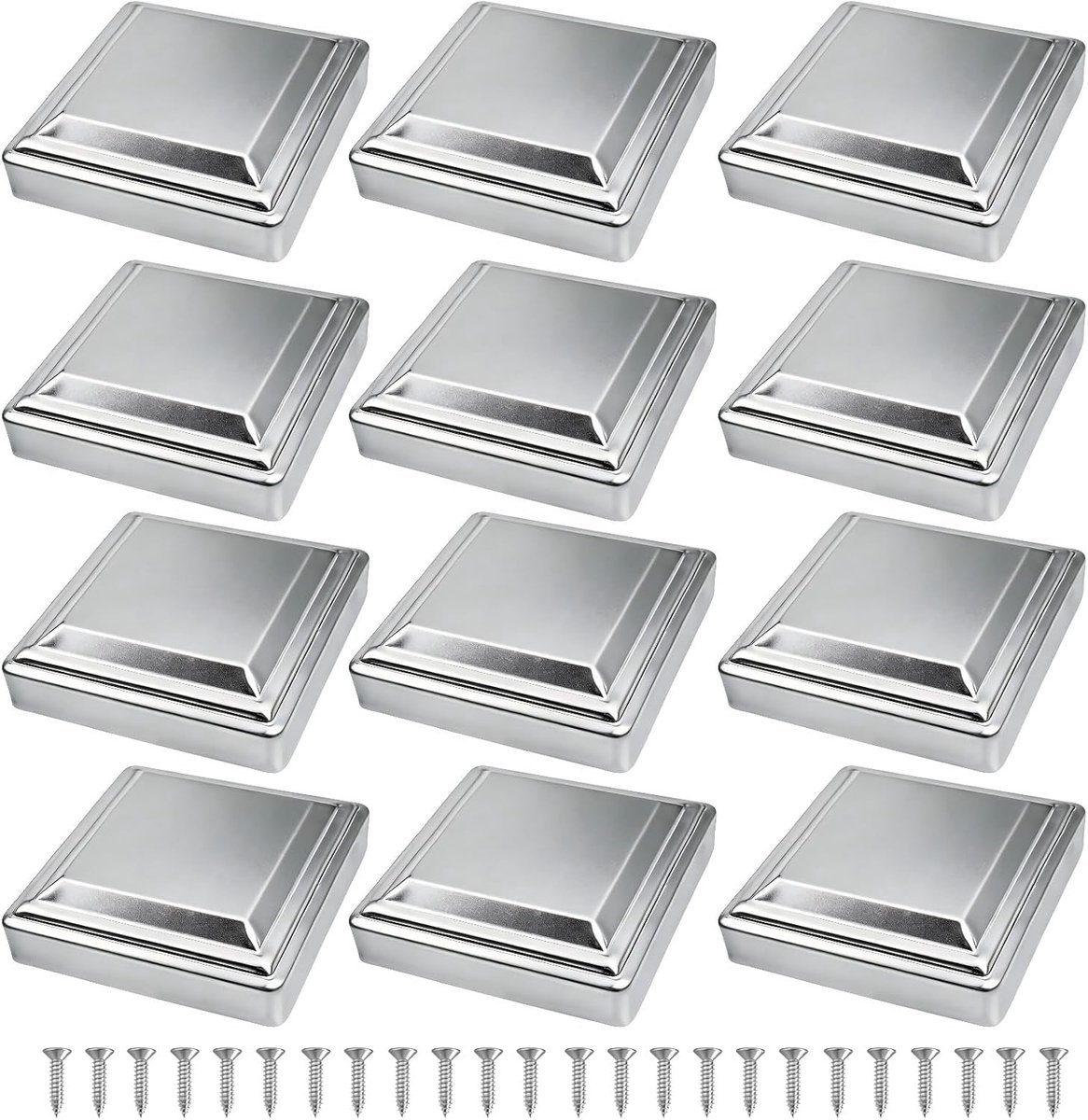 12 stuks paaldoppen, 8,5 x 8,5 cm, paaldoppen, hekpalenkappen, houten palen, bodemhulzen, afdekkappen voor palen - ShopVlot