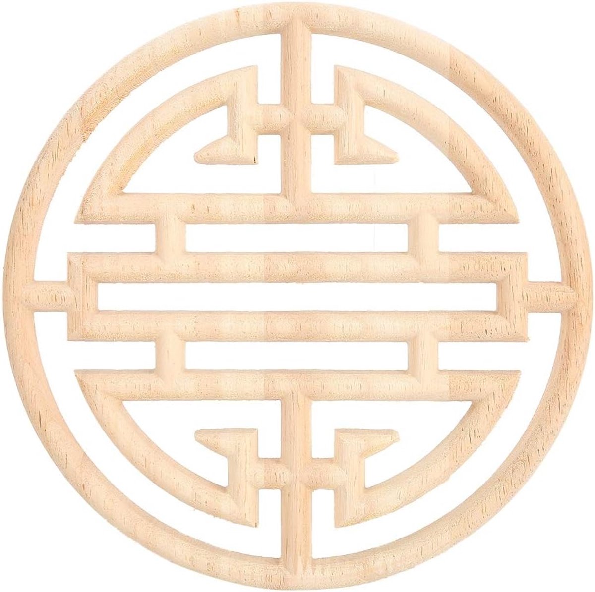 Houten Appliqué Onlays 20x20cm - Chinees Vintage Design - Retro en Elegant - Perfect voor Decoratie - ShopVlot