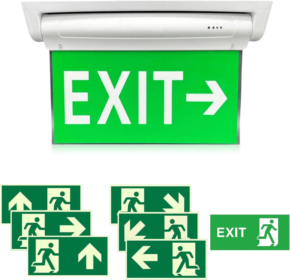 Noodverlichting LED met noodstroombatterij - 3 uur autonomie - 7 pictogrammen voor vluchtrichting - maximale veiligheid - m-winkel