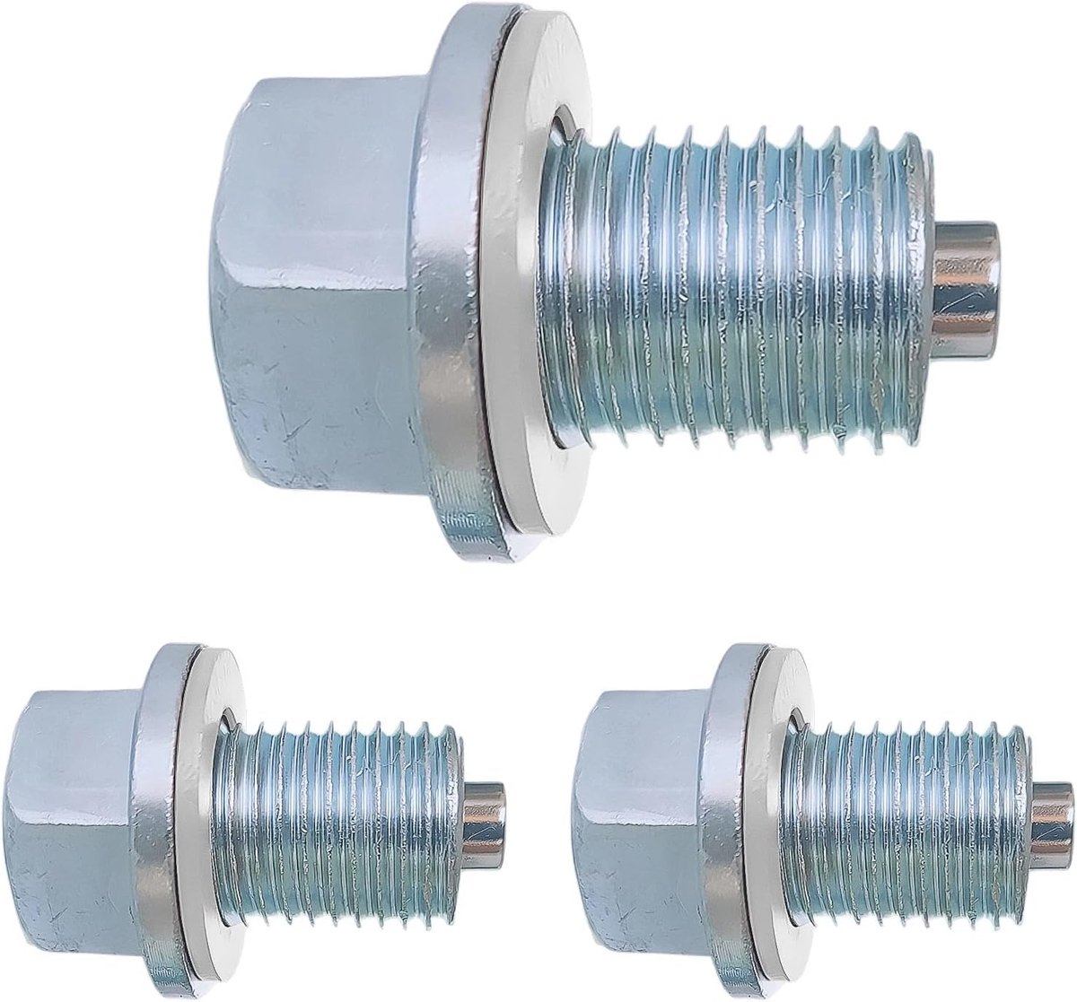 Olieaflaatplug M14 x 1.5 - Magnetisch - Inclusief 3 afdichtringen - Verwijdert metaaldeeltjes uit motor - ShopVlot