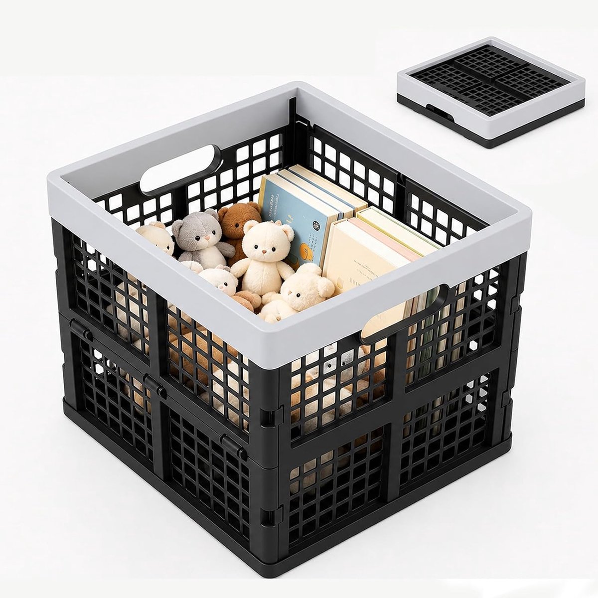 Klapbox 36 l - opvouwbare klapkist - kunststof - ruimtebesparend voor huishouden - ShopVlot