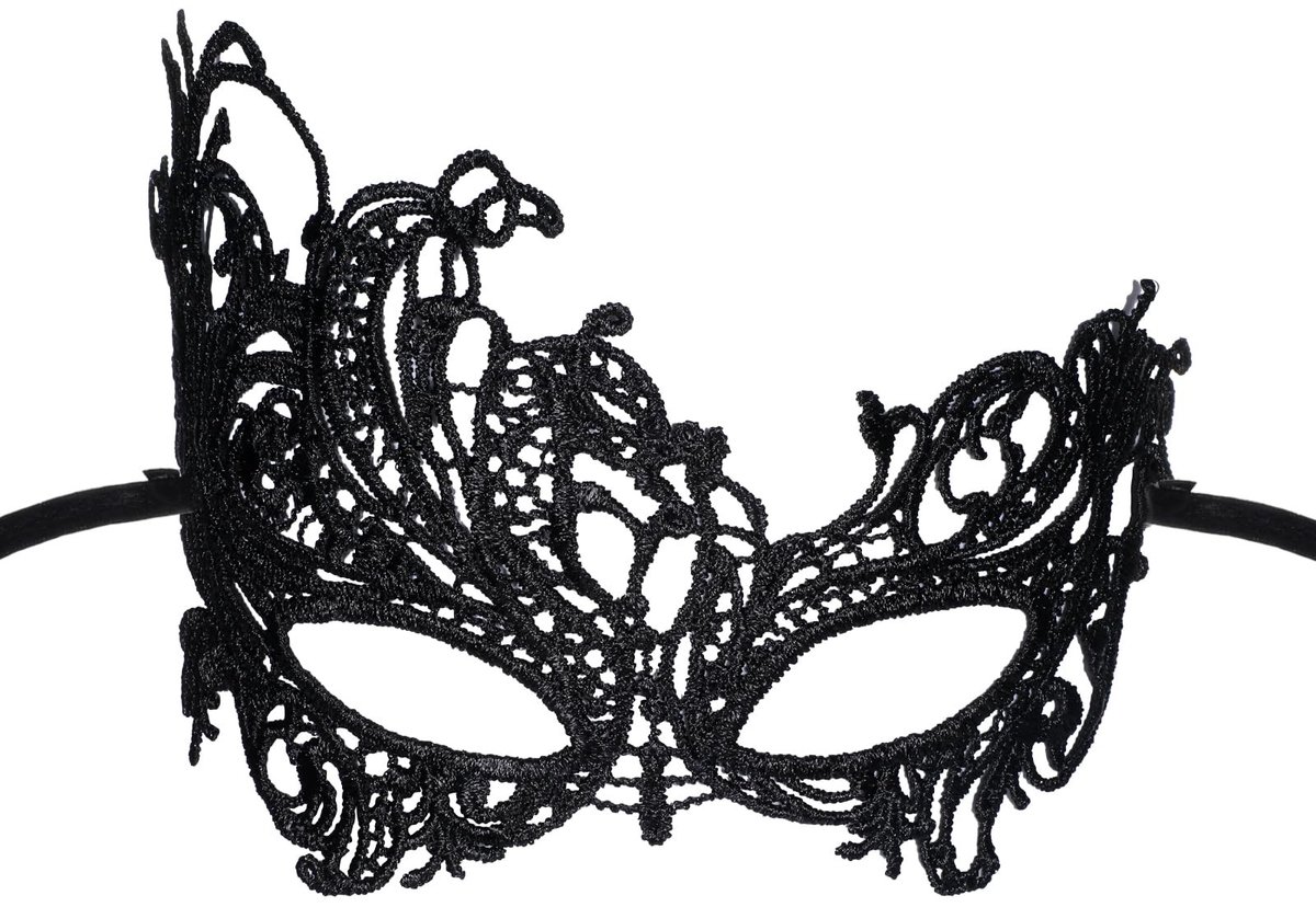 Solidchoice - Zwarte Masquerade Masker voor Feestjes en Carnavals