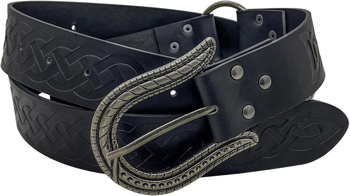 Medieval faux leather riem - Viking O-ring ontwerp - voor LARP en Halloween kostuum - authentieke uitstraling - ShopVlot