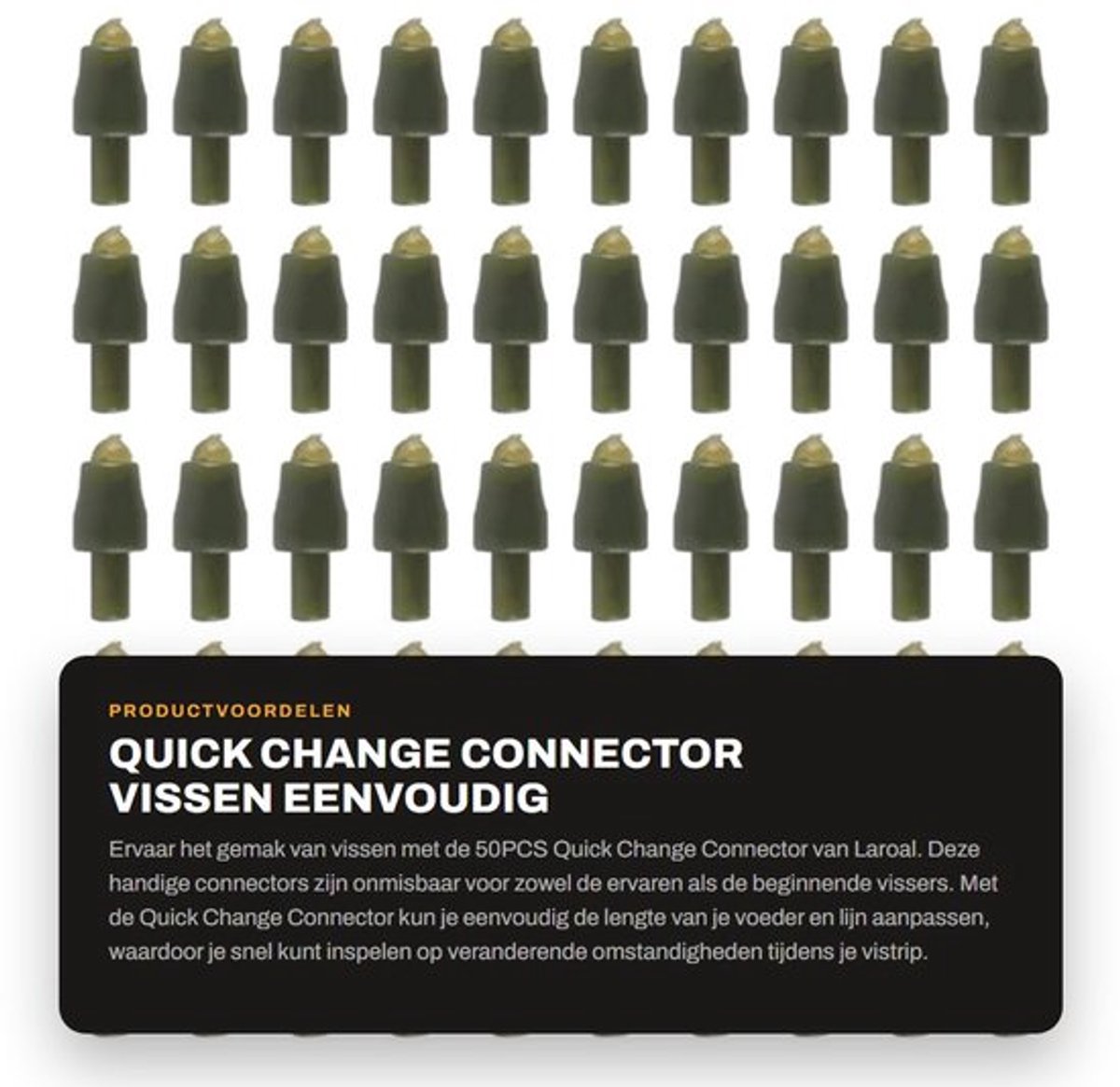 Connector 50 Stuks - Snelle Verander Connector - Vissen Accessoires - Inline Voerbak - Betrouwbare Verbinding - Ideaal voor Karpervisserij - Visaccessoires