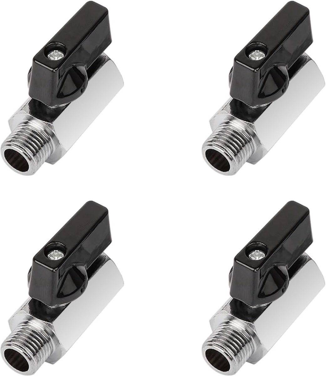 Mini kogelkraan 3/8" AG x 3/8" IG - carbon staal - met handvat - eenvoudig te bedienen - ShopVlot