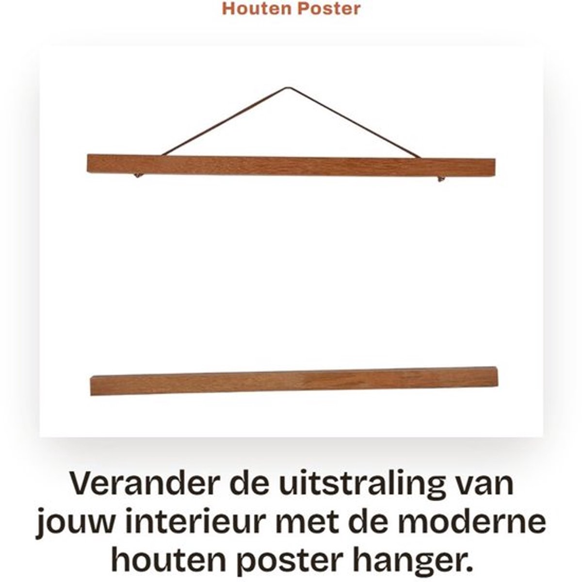 Poster Hanger 40 cm - Magnetisch - Houten Strips - Voor Posters/Prints - Modern Design - Bescherming Kunstwerk - Fotolijst