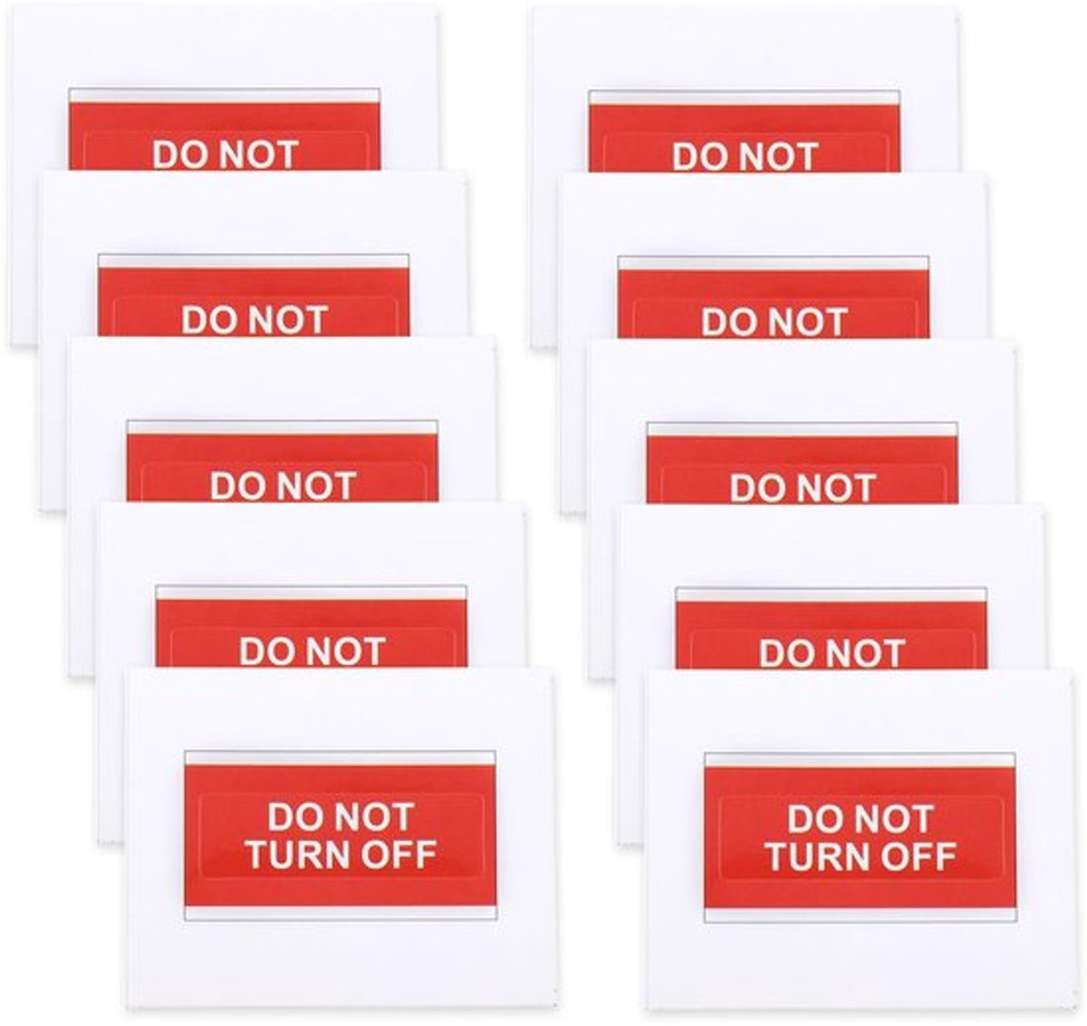 100 Stuks Niet Uitschakelen Waarschuwing Stickers