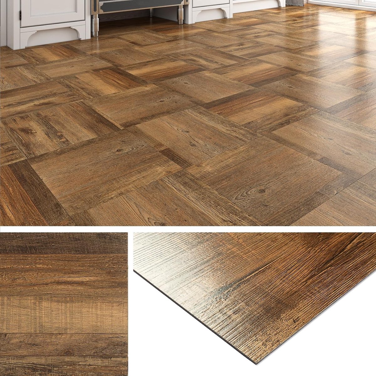 PVC vloertegels zelfklevend 30x30CM - vinyl vloer - houtlook bruin - watervast en duurzaam - ShopVlot