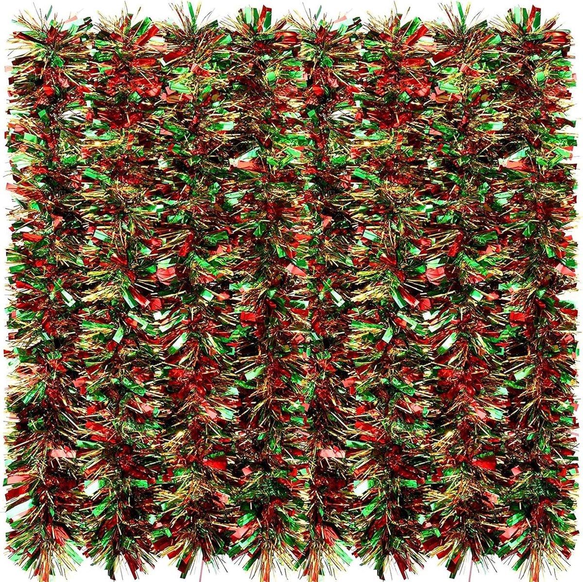 Kerst Tinsel Garland 10m - Gemengde Kleuren - Glanzend en Stevig - Creëer een Feestelijke Sfeer - ShopVlot