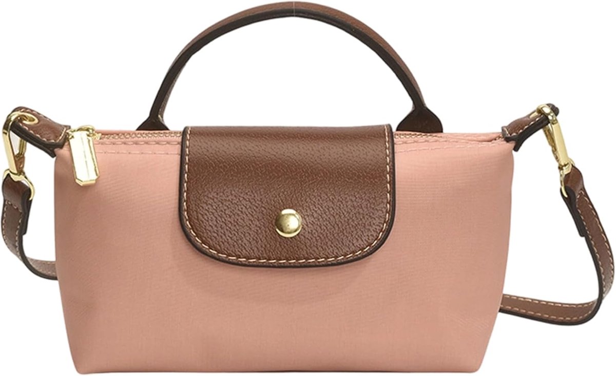 Kleine schoudertas dames - roze - verstelbare schouderriem - perfect voor winkelen - ShopVlot