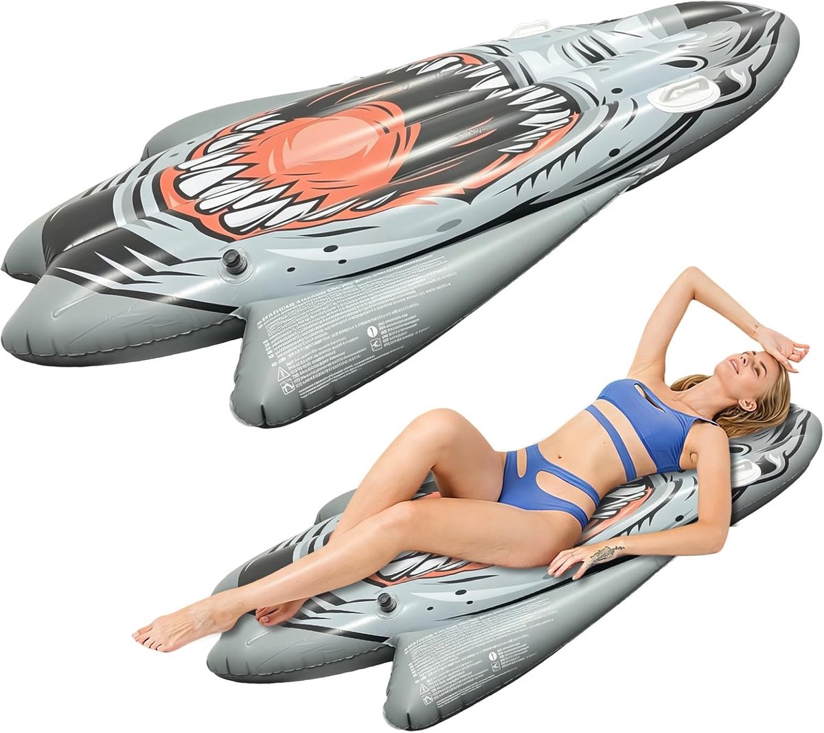 Zwemring Haai - Opblaasbare Haai Floater - Lounge Speelgoed voor Volwassenen - Perfect voor Zwembadfeesten - ShopVlot