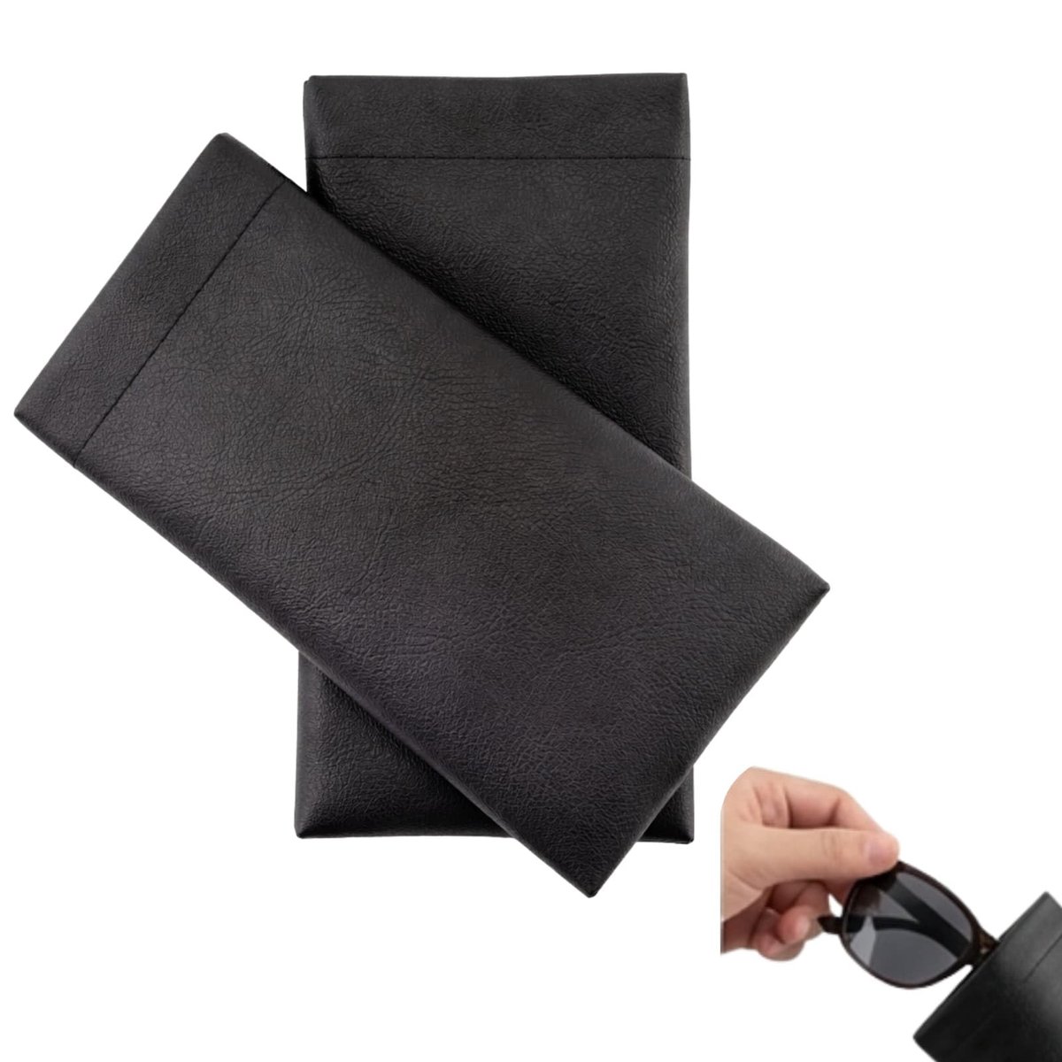 Solidchoice - Set van 2 PU Leren Zonnebril Etuis voor Bescherming