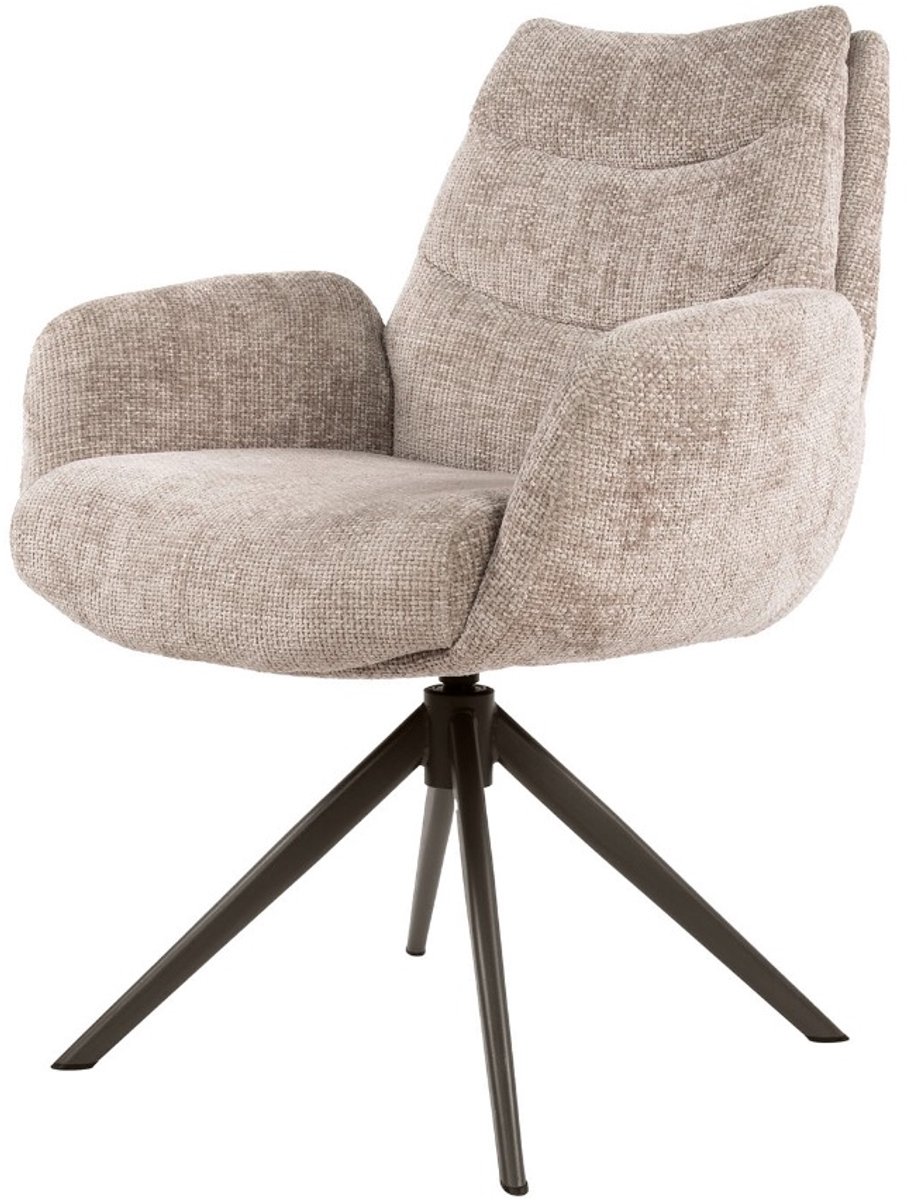 AnLi Style Armstoel Lounge draaibaar Zand-bruin - set van 2
