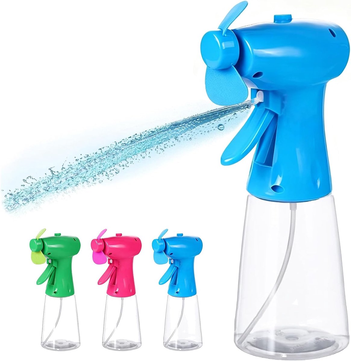Handventilator met water - mini-handventilator - blauw - perfect voor warme zomerdagen - ShopVlot
