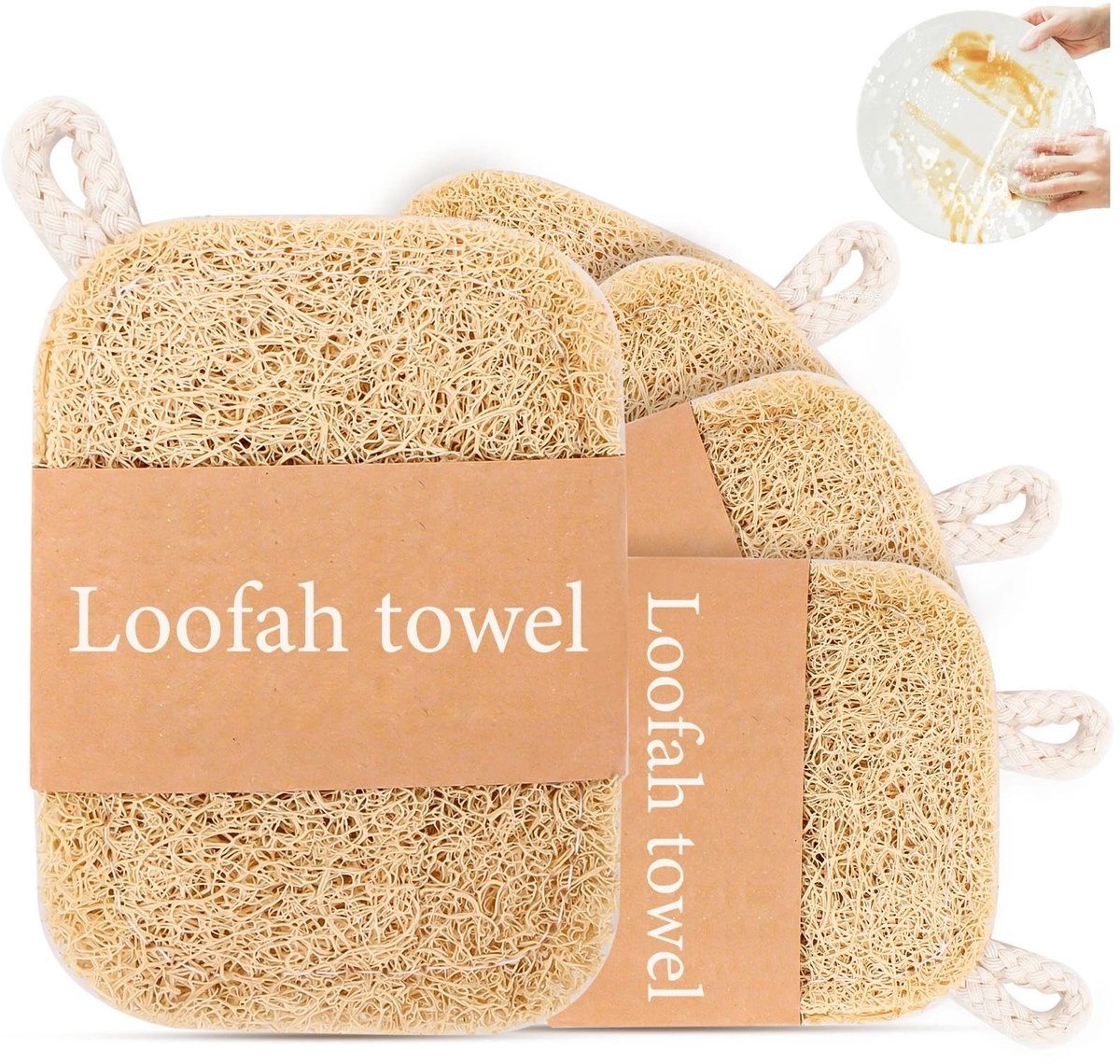 Solidchoice - Set van 5 Natuurlijke Luffa Keukensponsen voor Afwassen