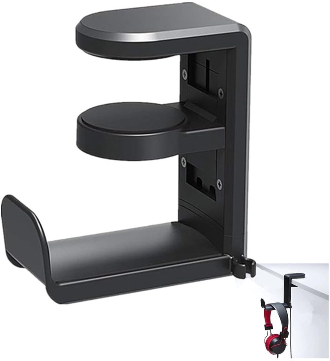 Solidchoice - Headset Houder met Kabelclip, Universele Desk Stand voor Gaming Headsets