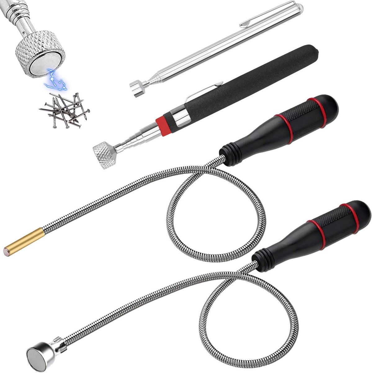 Solidchoice - Set van 4 Telescopische Magnetische Staven