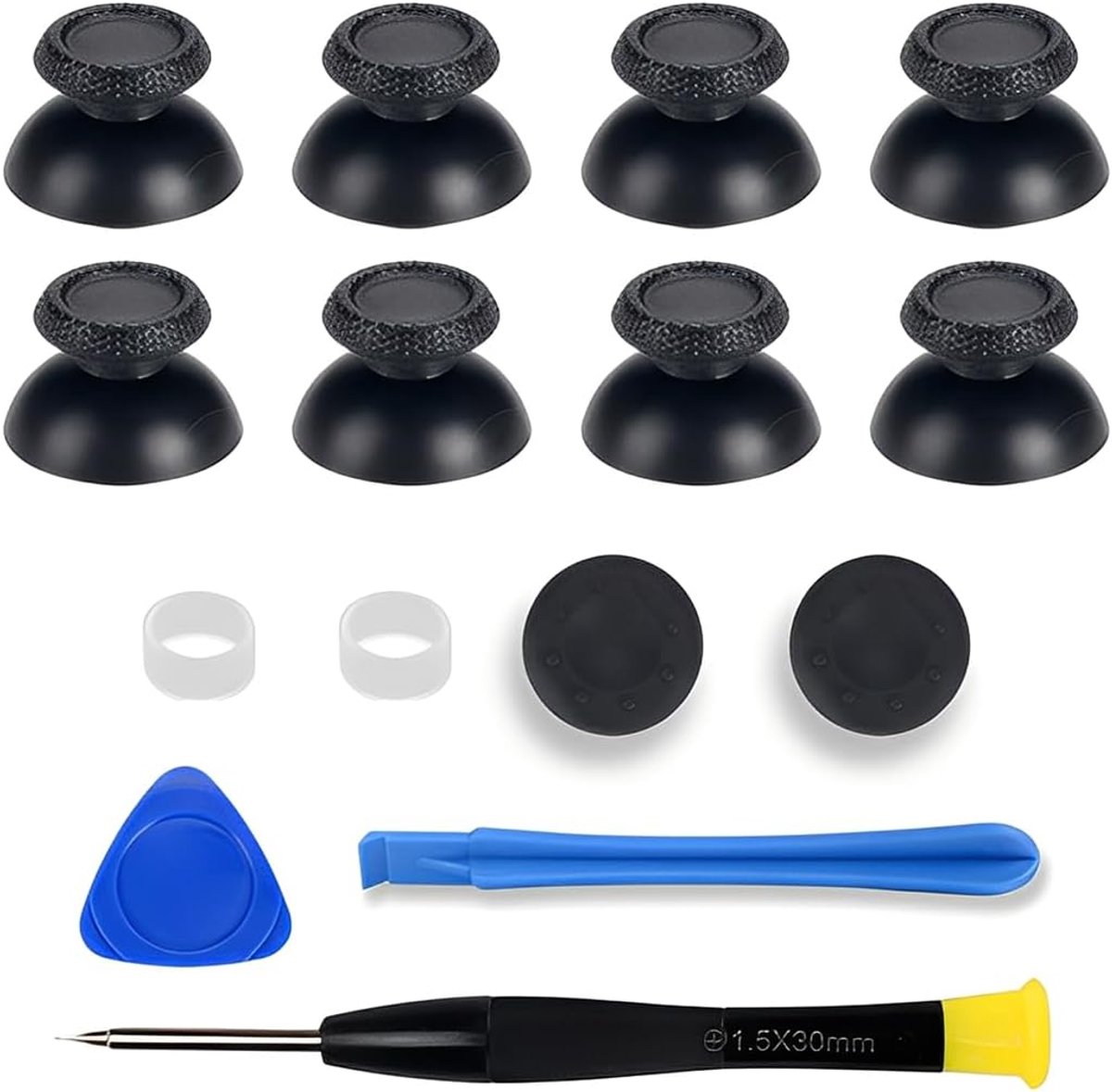 Thumbstick set PS5 15-delig - Zwart - Vervangcovers - Verbeter grip en controle - ShopVlot