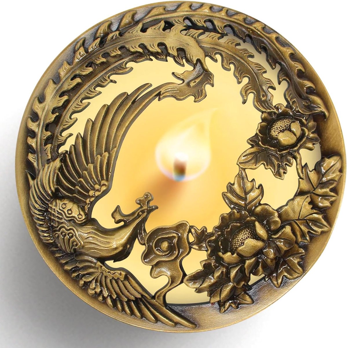 Geurkaarsdeksel Illuma - Fenix Goud - Decoratief en stabiliseert de vlam - Ideaal voor een gelijkmatige brand - ShopVlot