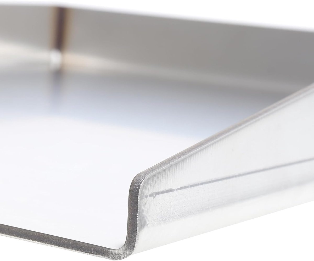 Plancha grillplaat 20 x 30 cm - massief roestvrij staal - rechthoekig - ideaal voor gas- en houtskoolgrill - ShopVlot
